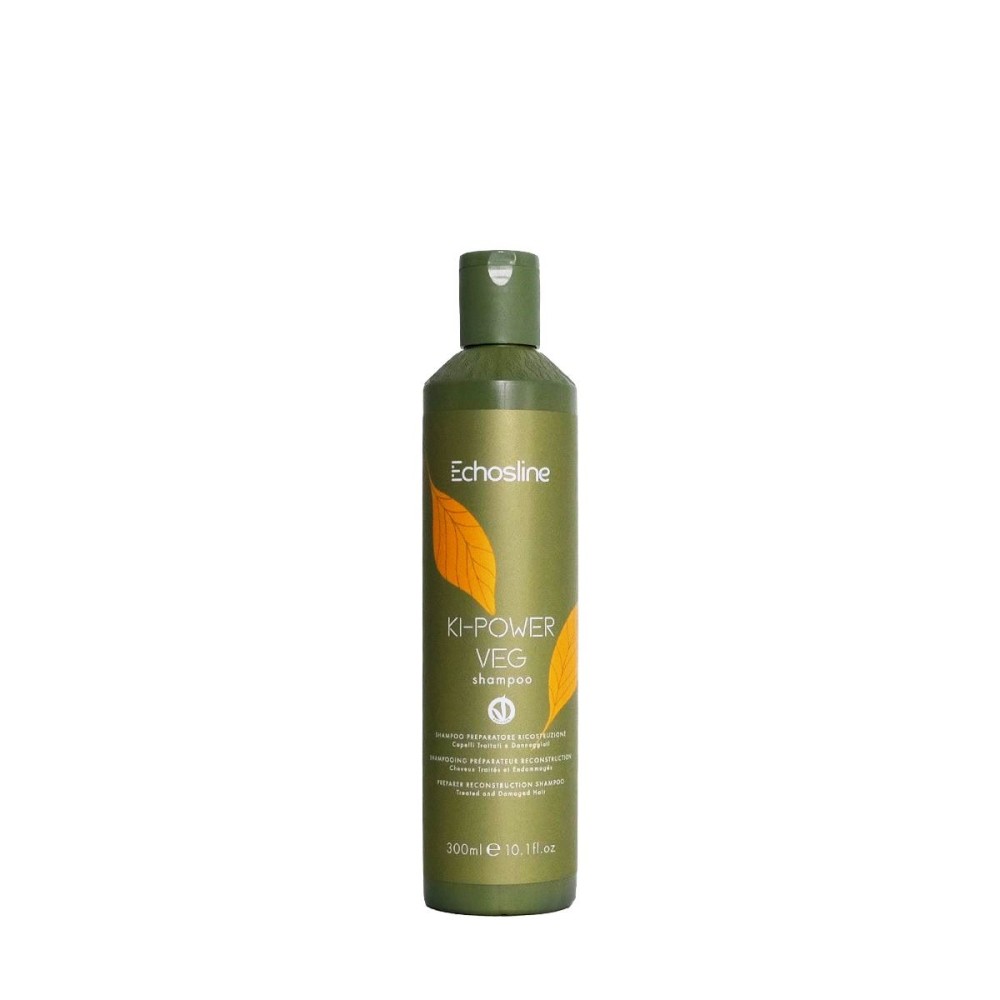 ECHOSLINE KI-POWER VEG Shampoo - Подготавливающий шампунь для реконструкции волос, 300ml (24524)