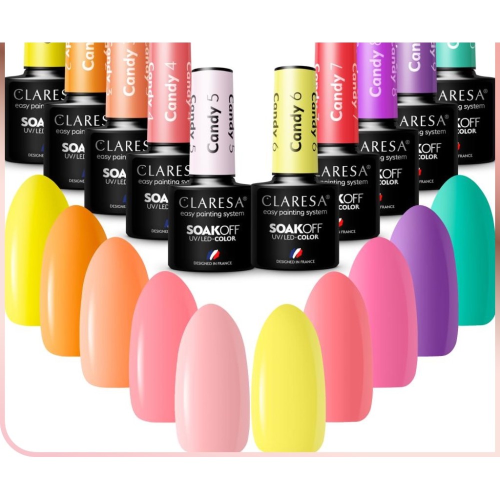 CLARESA Candy 10 - Стойкий гибридный гель лак для ногтей, 5ml (143192)