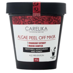 CARELIKA Algea Peel Off Mask Cranberry Extract - Антивозрастная альгинатная маска для лица с экстрактом клюквы, 40gr.