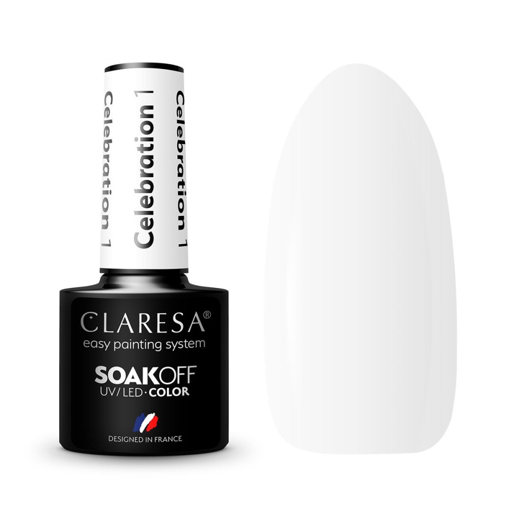 CLARESA CELEBRATION 1 - Стойкий гибридный гель лак для ногтей, 5ml (144729)