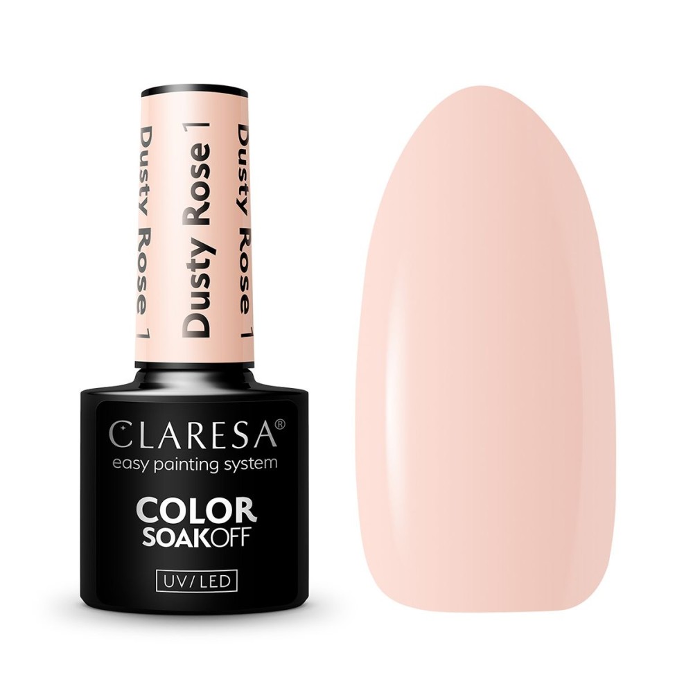 CLARESA Dusty Rose 1 - Стойкий гибридный гель лак для ногтей, 5ml (146694)