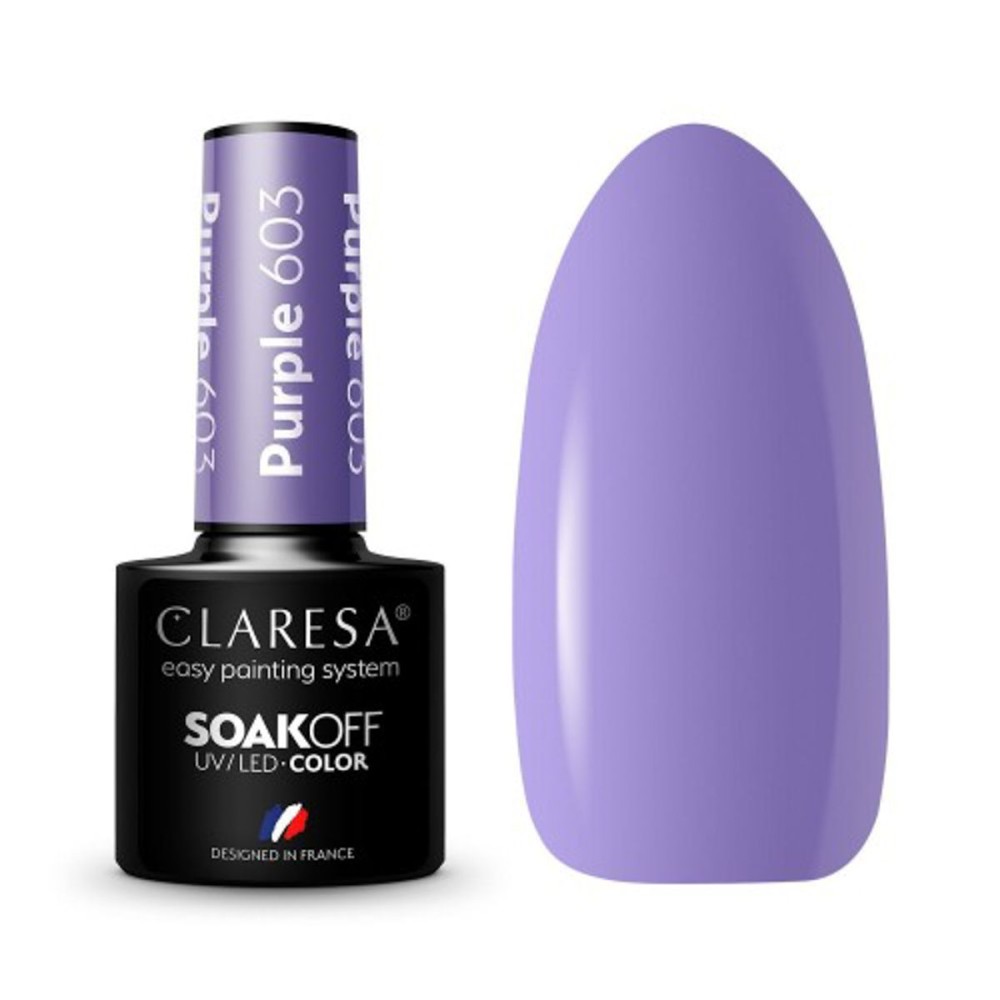 CLARESA Purple 603 - Стойкий гибридный гель лак для ногтей, 5ml (143371)