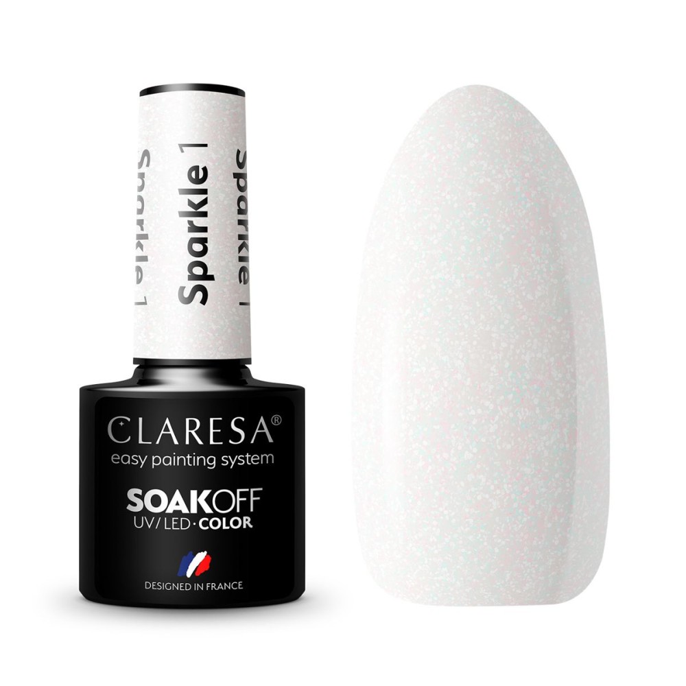 CLARESA Sparkle 1 - Стойкий гибридный гель лак для ногтей, 5ml (143413)