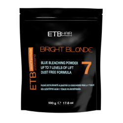 ETB Hair Professional Premium Blue Bleaching Powder 7 Level - Премиум-пудра для осветления волос с холодным синим пигментом, 500gr.