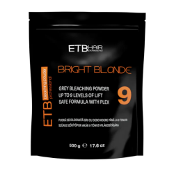 ETB Hair Professional Premium Bright Blonde Grey Bleaching Powder 9 Level - Премиум-пудра для осветления волос с холодным серо-голубым пигментом, 500gr.