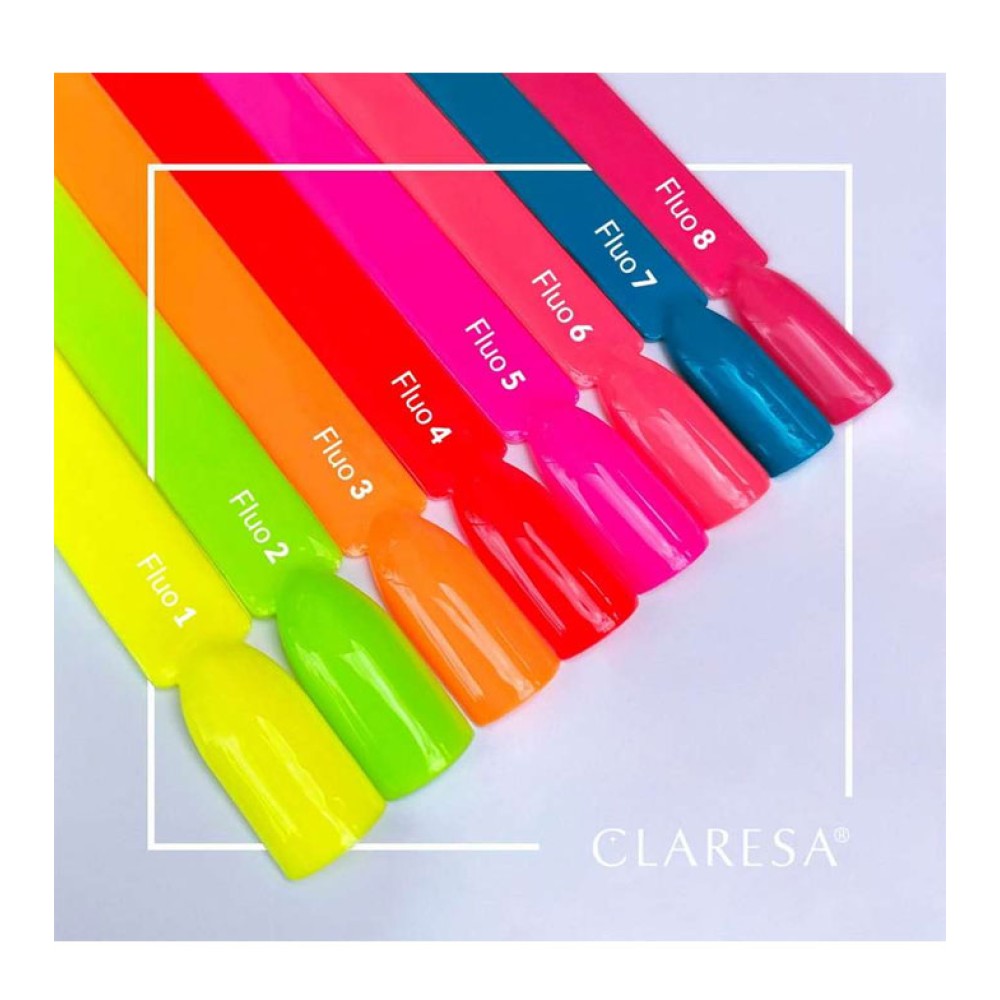CLARESA Fluo 1 - Стойкий гибридный гель лак для ногтей, 5ml (143225)