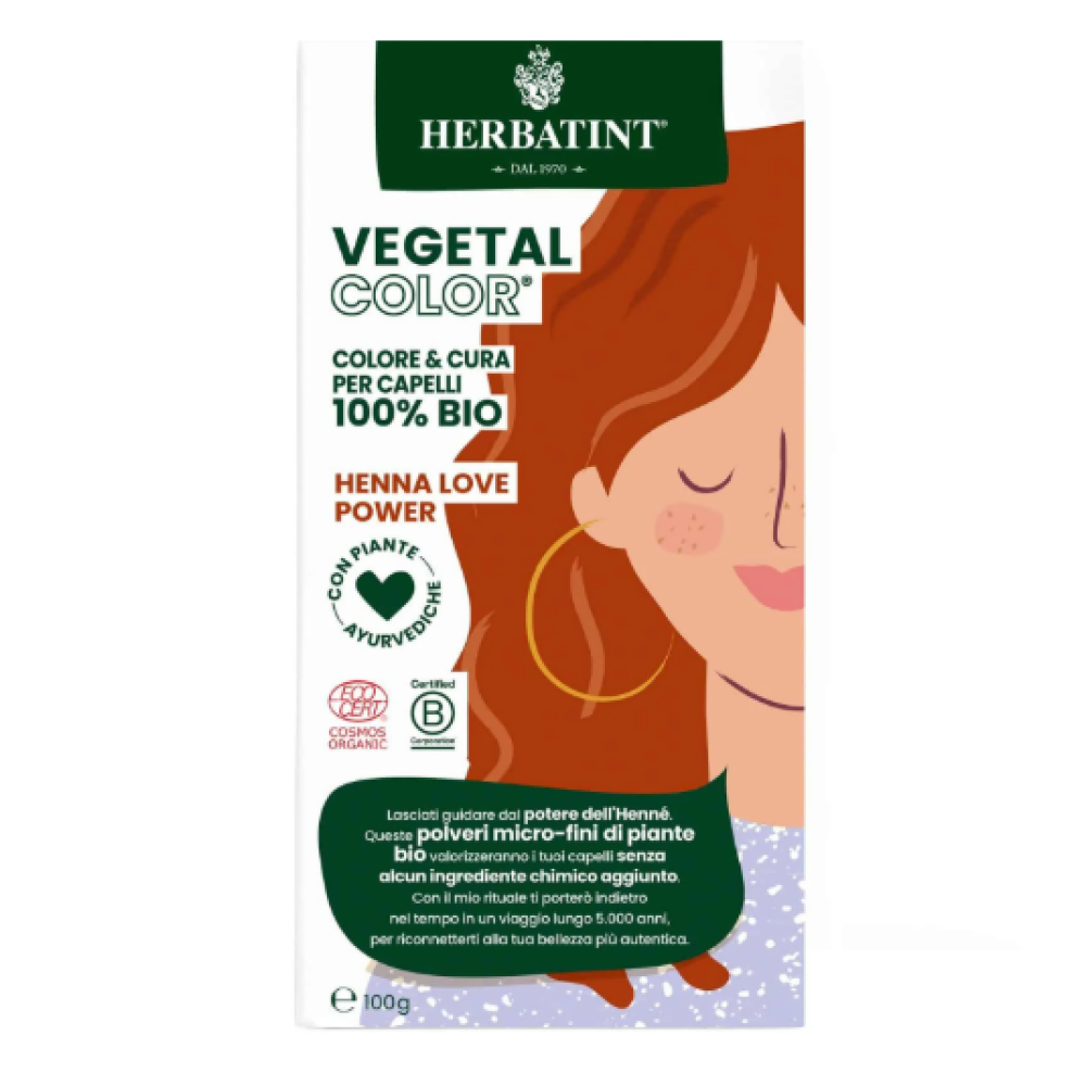 HERBATINT Vegetal Color - Органическая краска для волос (Henna love power/Рыжая) (Herb-henna-love)