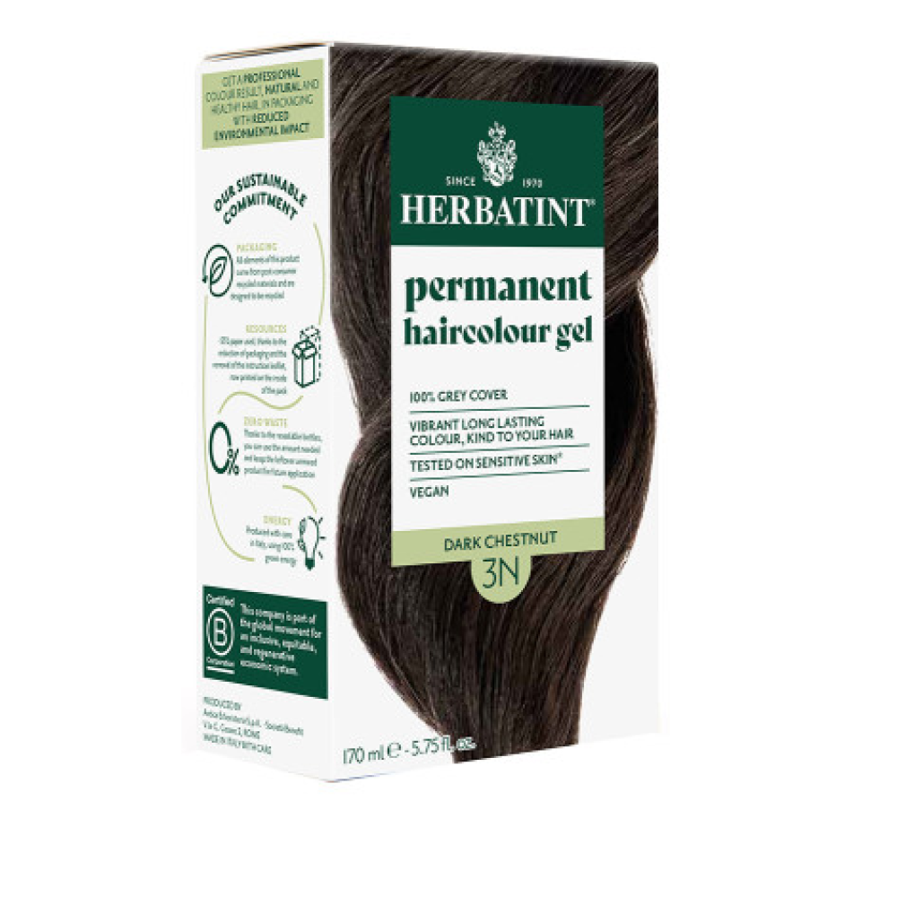 HERBATINT гель-краска для волос на растительной основе - 3N (тёмно-ореховый) (Herbatint3N)