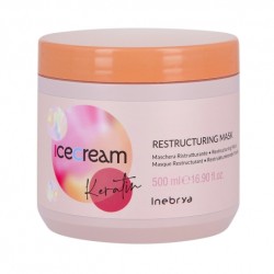 Inebrya Ice Cream Keratin Restructuring Mask - Восстанавливающая маска с кератином, 500ml
