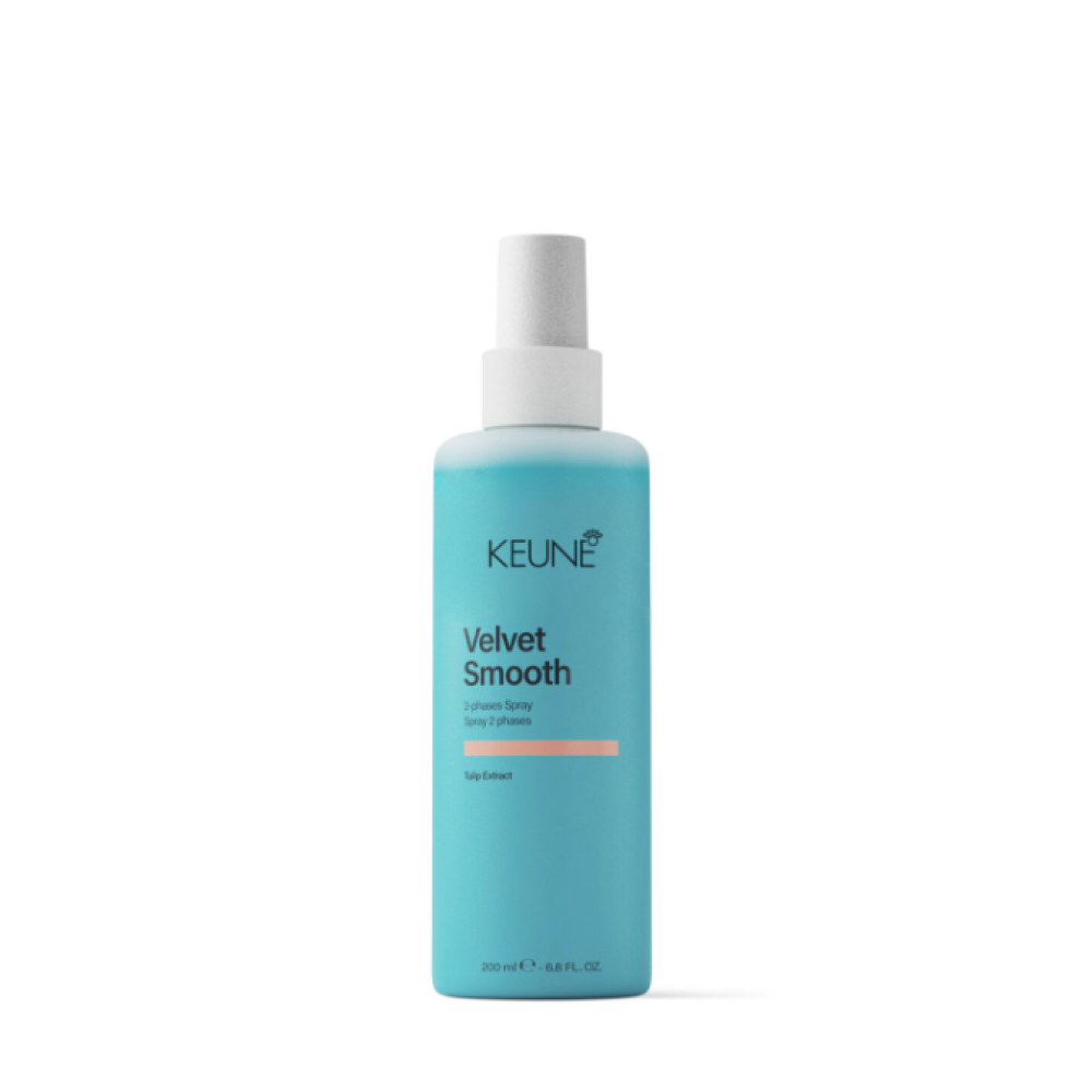 KEUNE Velvet Smooth 2-phase Spray - Профессиональный двухфазный спрей для разглаживания, питания и защиты волос, 200ml (63310346)