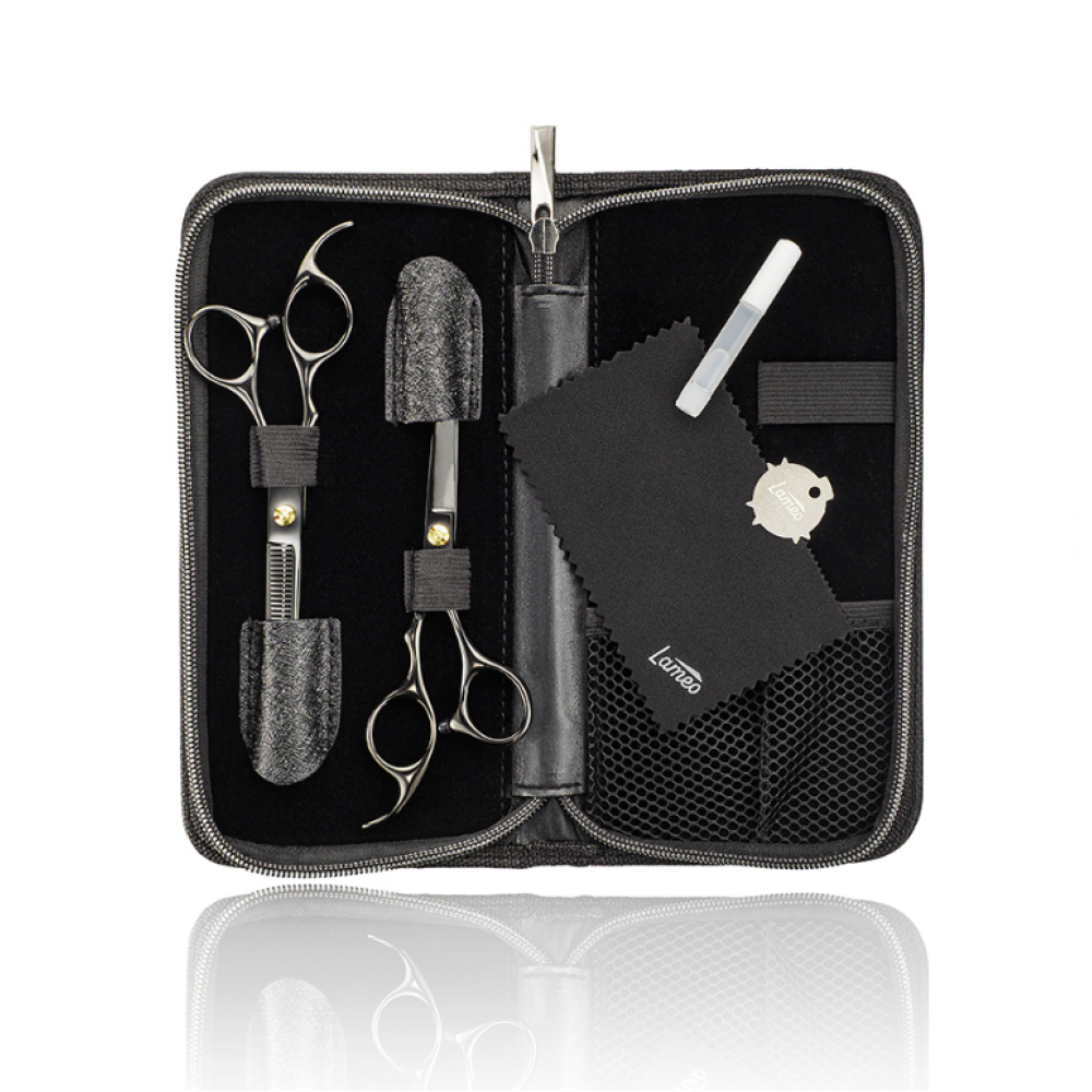 Lameo STAGE PRO SET OFFSET BLACK - Профессиональный набор парикмахерских ножниц с футляром (370.938)