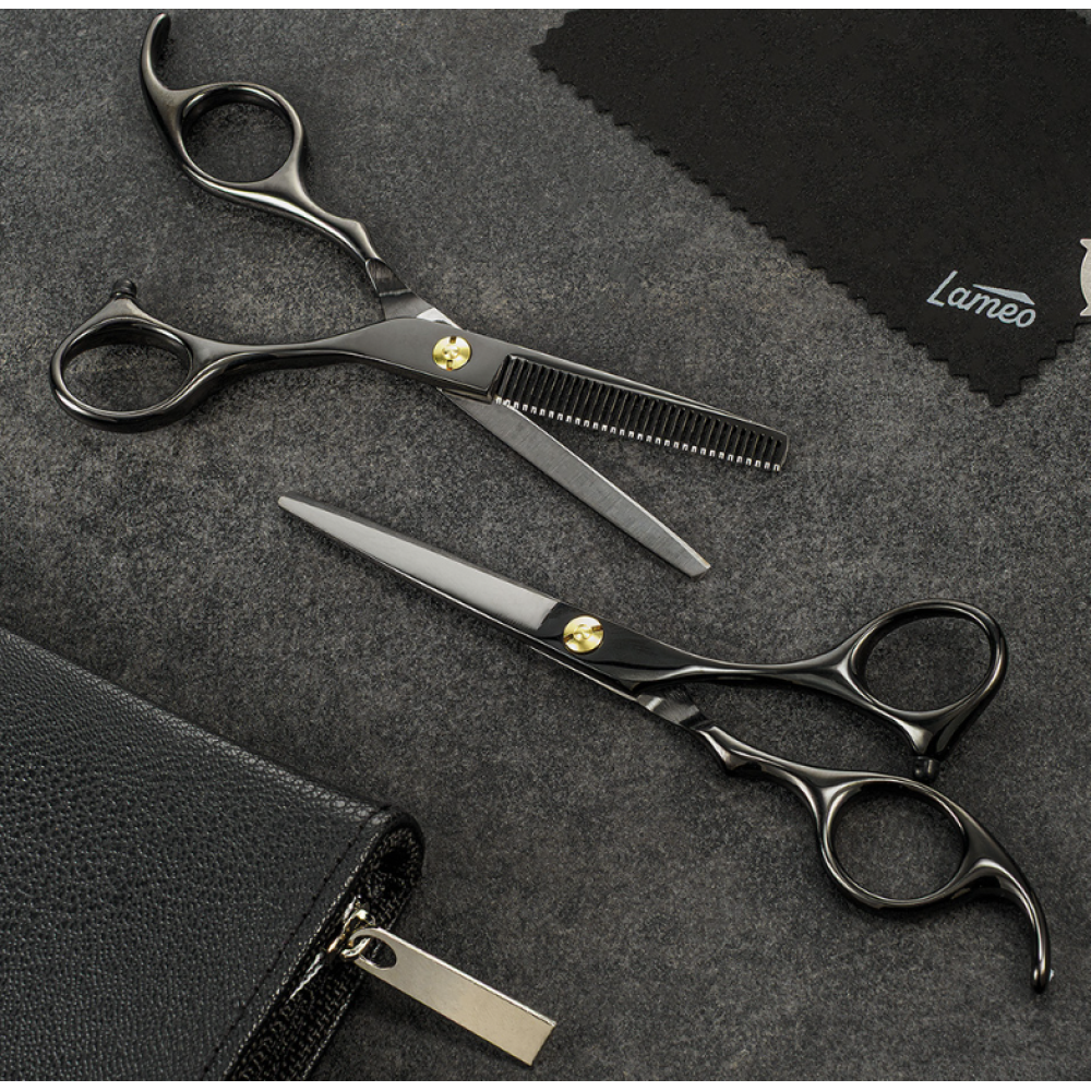 Lameo STAGE PRO SET OFFSET BLACK - Профессиональный набор парикмахерских ножниц с футляром (370.938)
