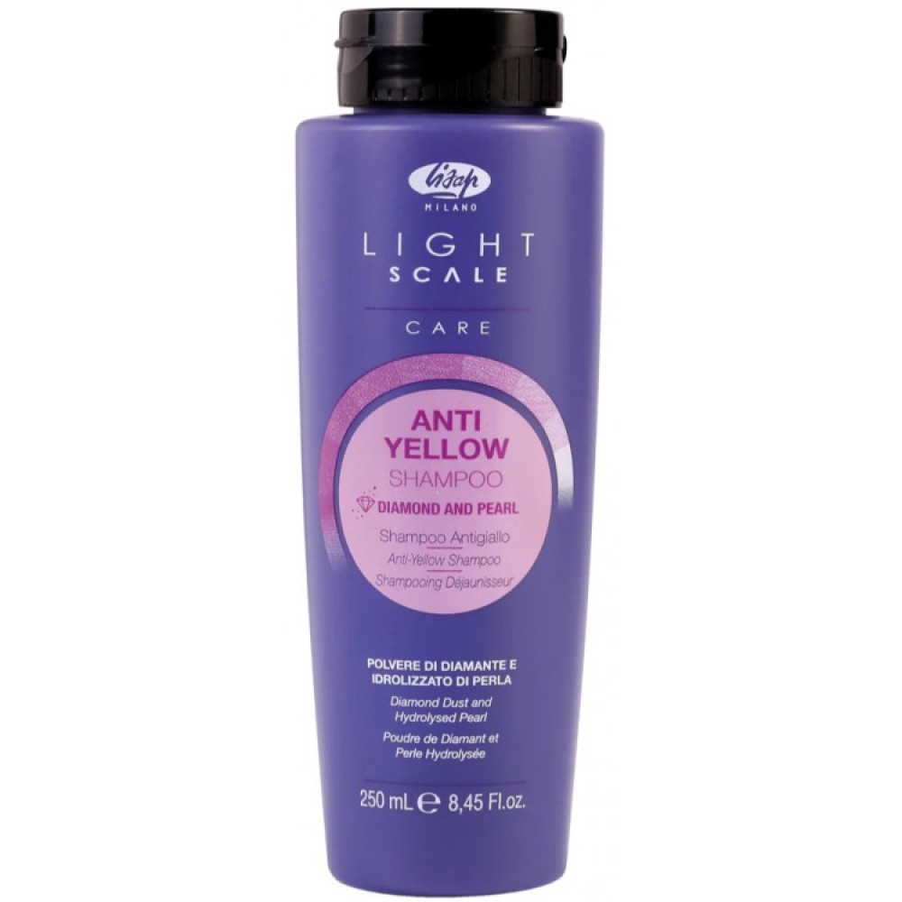 Lisap Milano Anti-yellow Light Scale Shampoo - Шампунь для осветленных, мелированных и седых волос, 250ml (100940)