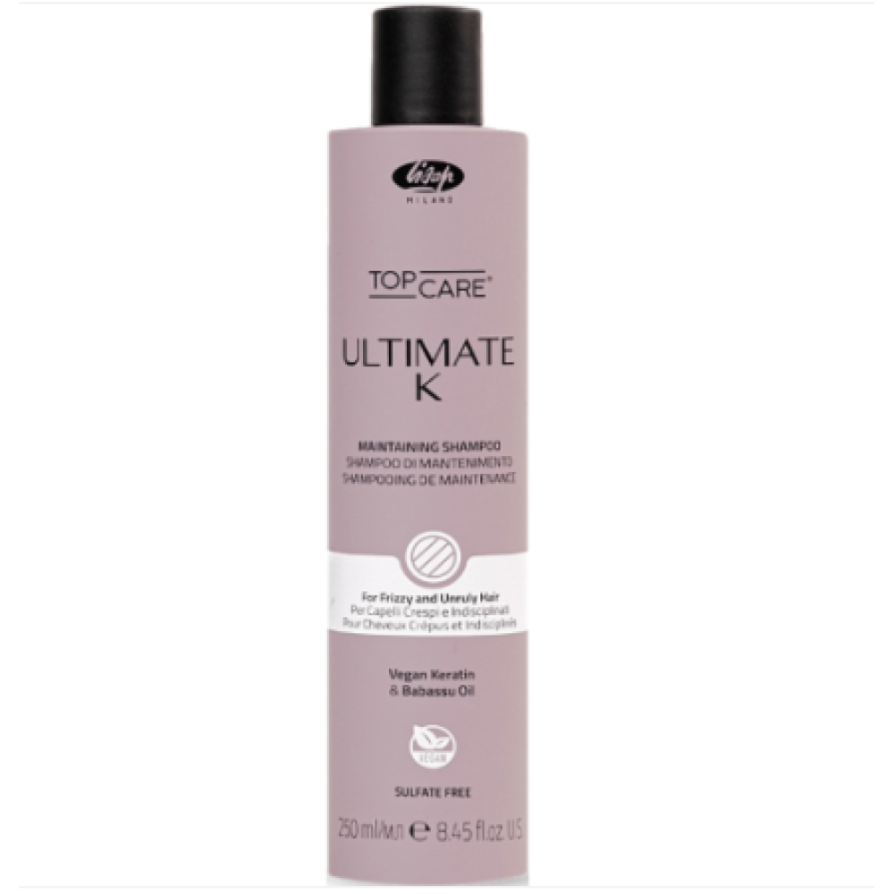 Lisap Milano UltimateK Shampoo - Разглаживающий шампунь с кератином, 250ml (101780)