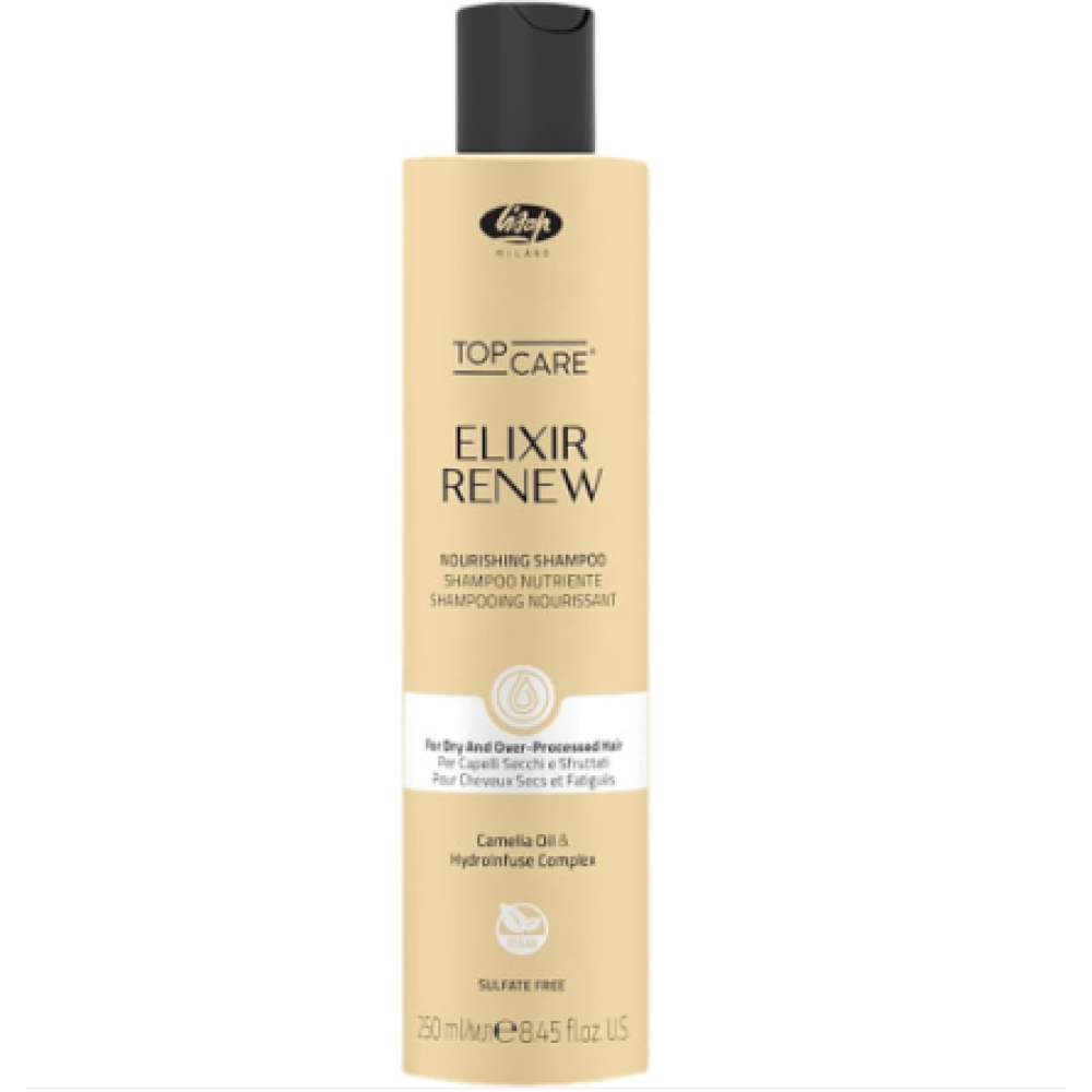 Lisap Milano Top Care ELIXIR Renew Shampoo - Восстанавливающий шампунь для химически обработанных и повреждённых волос, 250ml (101690)