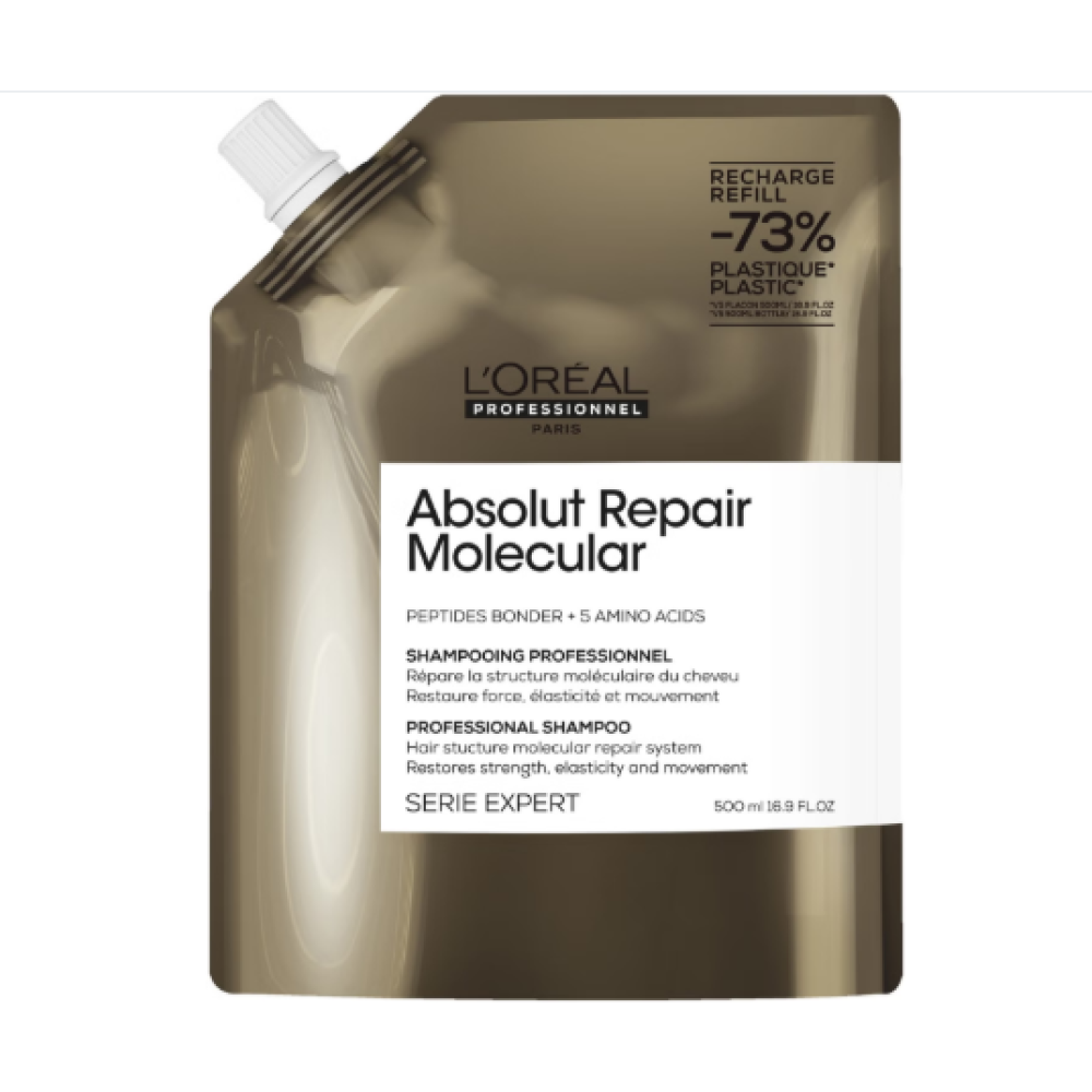 L'Oreal Professionnel Serie Expert Absolut Repair Molecular Shampoo - Молекулярный шампунь для глубокого восстановления поврежденных волос, 500ml, REFILL (3474637242220)