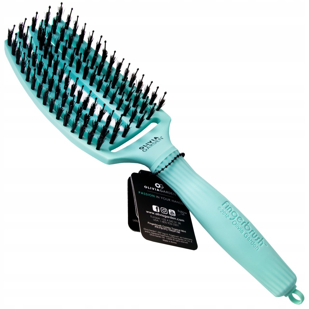 Olivia Garden Fingerbrush TROPICAL MINT Combo Medium - расчёска для укладки волос (olivia-tr-mint)