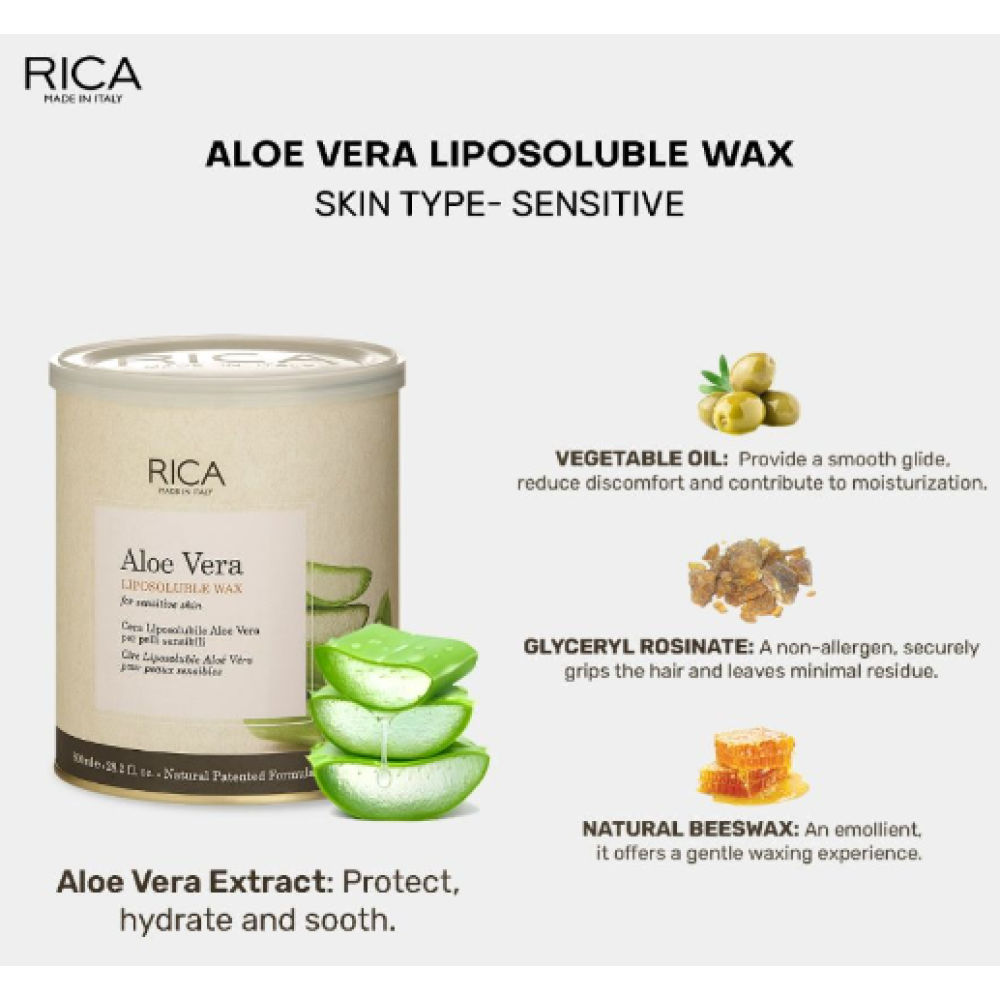 RICA Aloe Vera wax - Воск с экстрактом Алоэ Вера, 800мл (CDAL8)