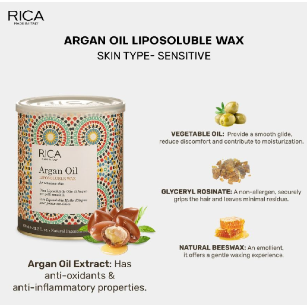 RICA Argan oil wax - Жидкий аргановый воск, 800ml (CEAR8)