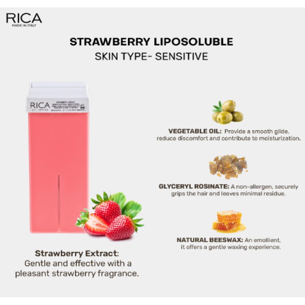 RICA Strawberry wax  - Клубничный воск, 100мл (CRRGFF)