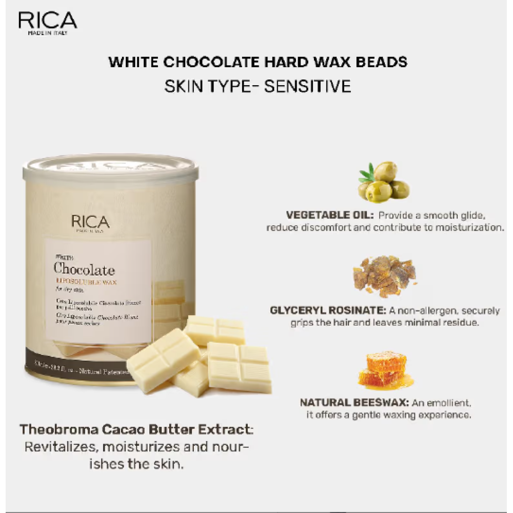 RICA White Chocolate wax - Воск белый шоколад, 800мл (ERICA55)