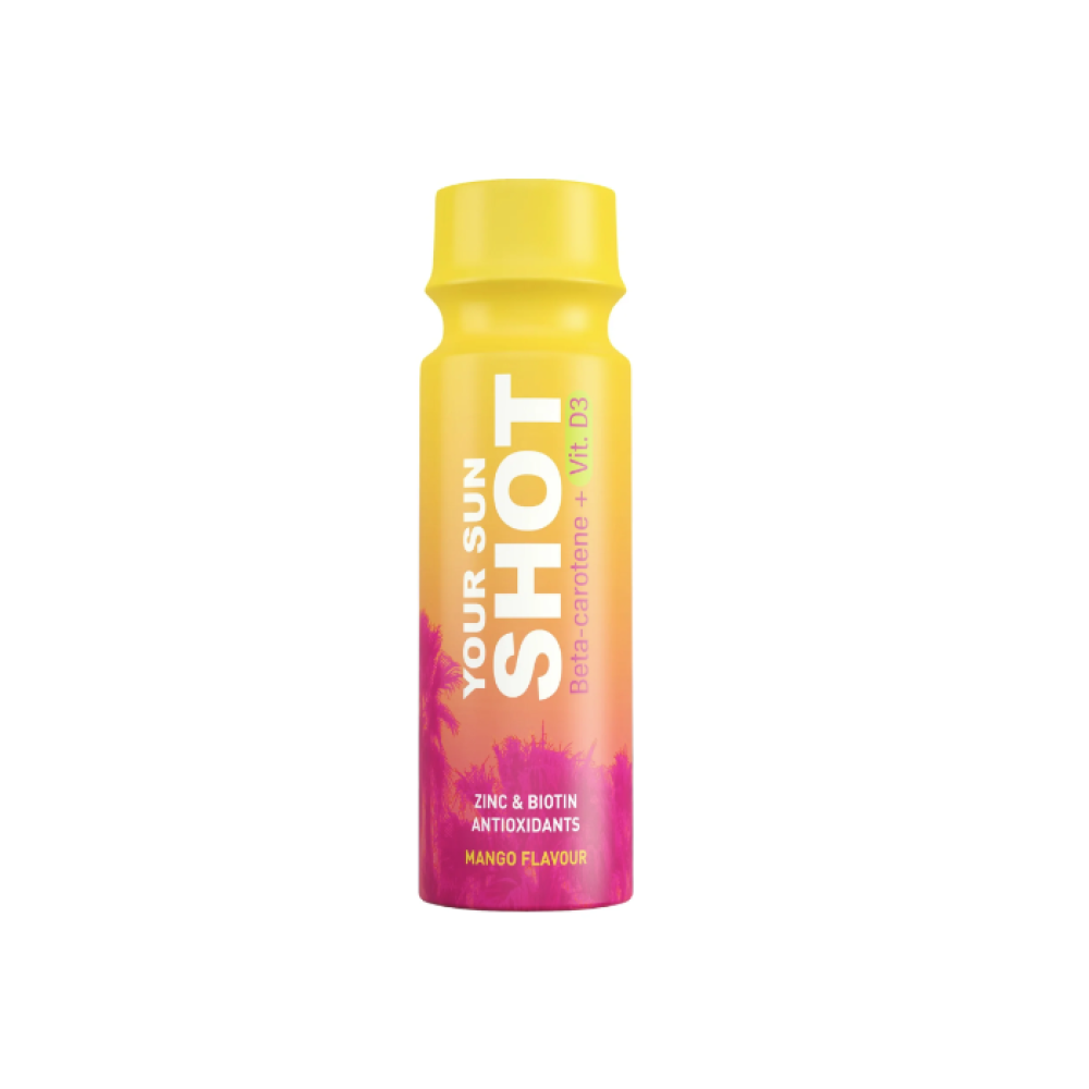Your Sun Shot Vitamin D3 Mango - Мультинапиток с бета-каротином и витамином D для усиления загара, 80ml (WYSSS0010)
