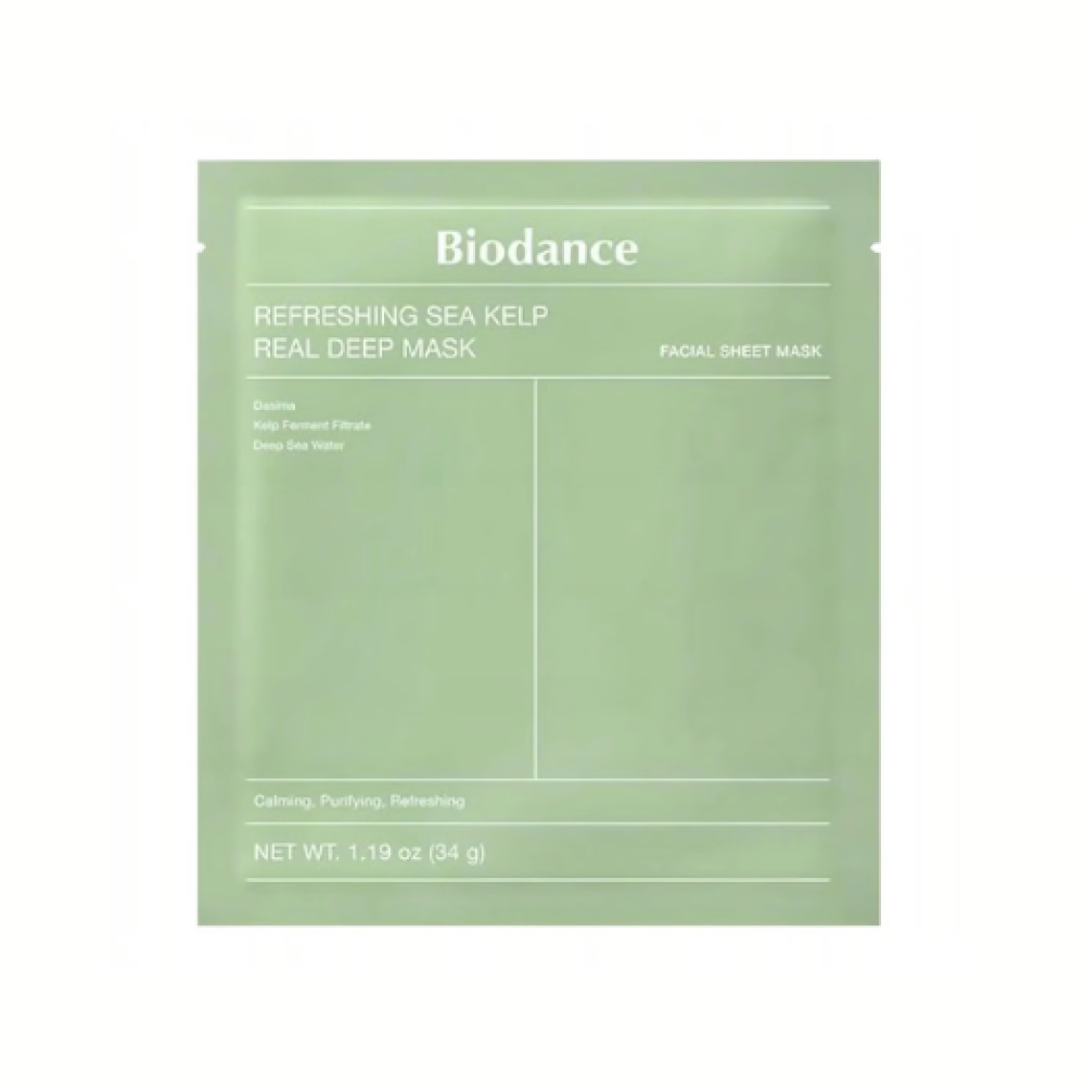 BIODANCE Biodance Refreshing Sea Kelp Real Deep Mask - Успокаивающая гидрогелевая маска с водорослями, 34g. (361473)