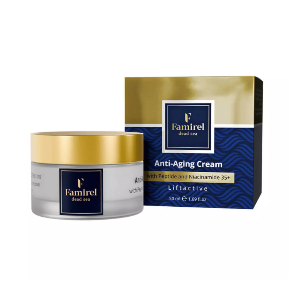 FAMIREL Anti-Aging Day Cream Liftactive with Peptides & Niacinamide - Антивозрастной дневной крем с минералами Мёртвого моря, 50ml (7290114084932)