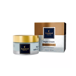 FAMIREL Night Cream Hyaluronic Acid - Лёгкий ночной крем для лица с гиалуроновой кислотой, 50мл