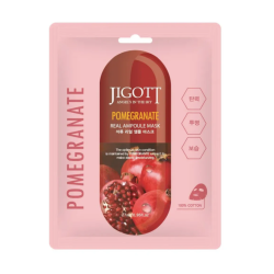 Jigott Pomegranate Real Ampoule Mask - Тканевая маска с экстрактом граната, 27ml