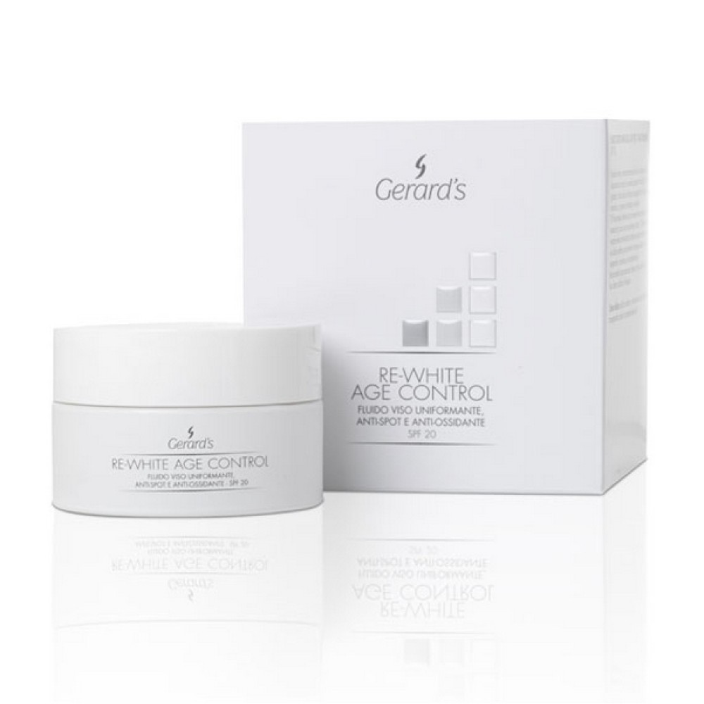 GERARD'S RE-WHITE AGE CONTROL Face fluid, SPF20 - Обновляющий, антиоксидантный серум против пигментации, 50ml (RFAREW083)