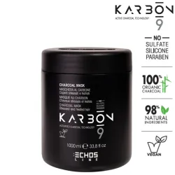 ECHOSLINE KARBON 9 Karbon mask - Угольная маска для волос, 1000 мл