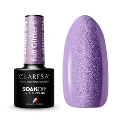 CLARESA Full Glitter 6 - Стойкий гибридный гель лак для ногтей, 5ml