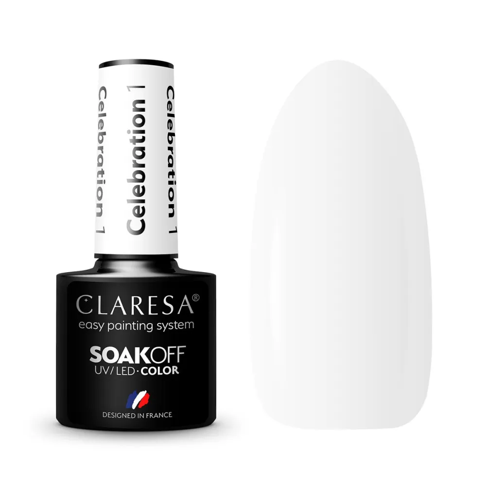 CLARESA CELEBRATION 1 - Стойкий гибридный гель лак для ногтей, 5ml