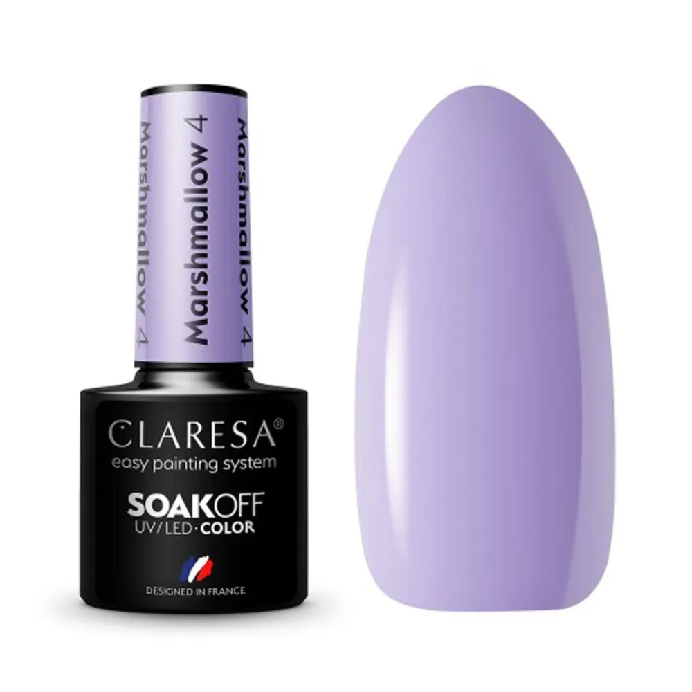 CLARESA Marshmallow 4 - Стойкий гибридный гель лак для ногтей, 5ml