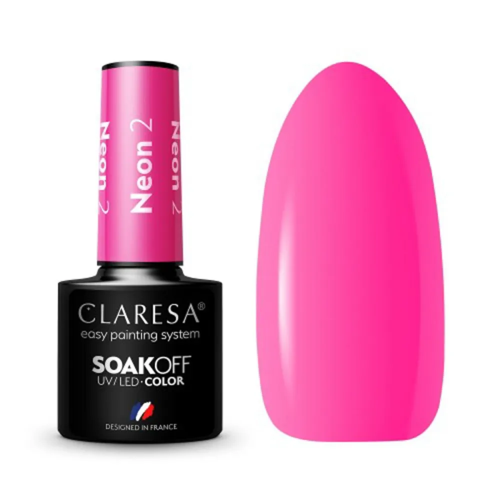 CLARESA NEON 2 - Стойкий гибридный гель лак для ногтей, 5ml