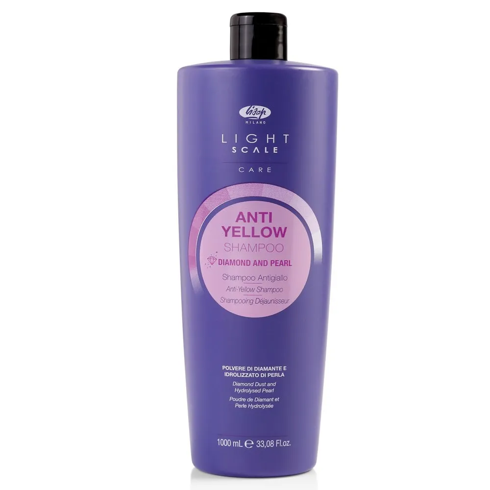 Lisap Milano Anti-yellow Light Scale Shampoo - Шампунь для осветленных, мелированных и седых волос, 1000ml
