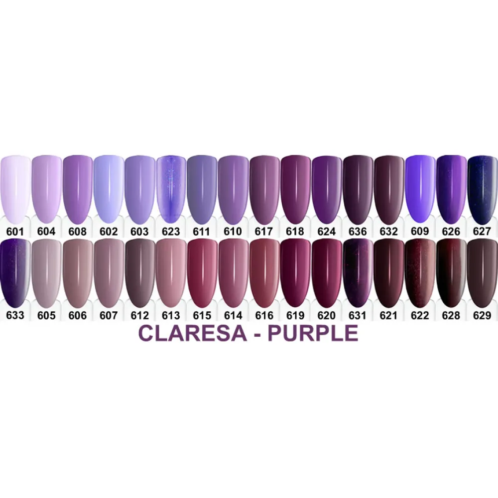 CLARESA Purple 602 - Стойкий гибридный гель лак для ногтей, 5ml