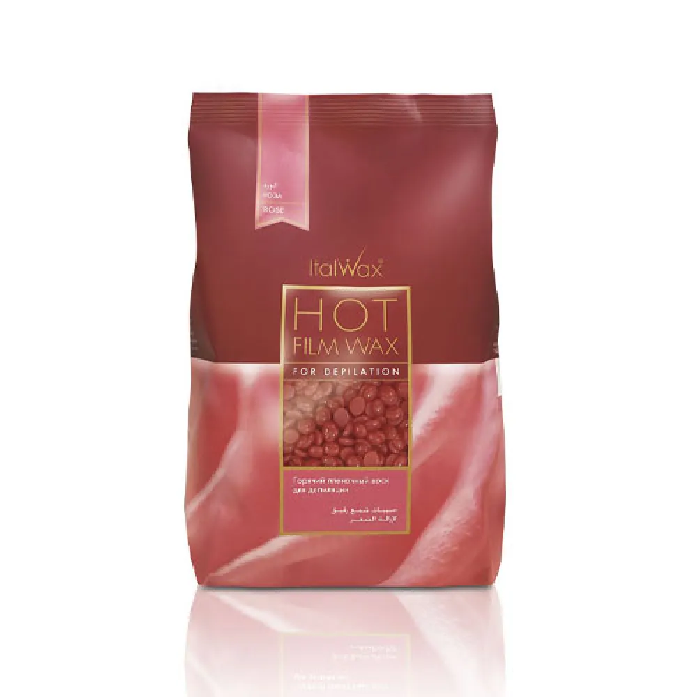 ItalWax Hot Film Wax ROSE - Воск для депиляции пленочный Роза, 1000g