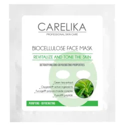 CARELIKA Biocellulose Purifying and Oxygenating Face Mask - Биоцеллюлозная очищающая маска для лица с эффектом насыщения кислородом, 8ml
