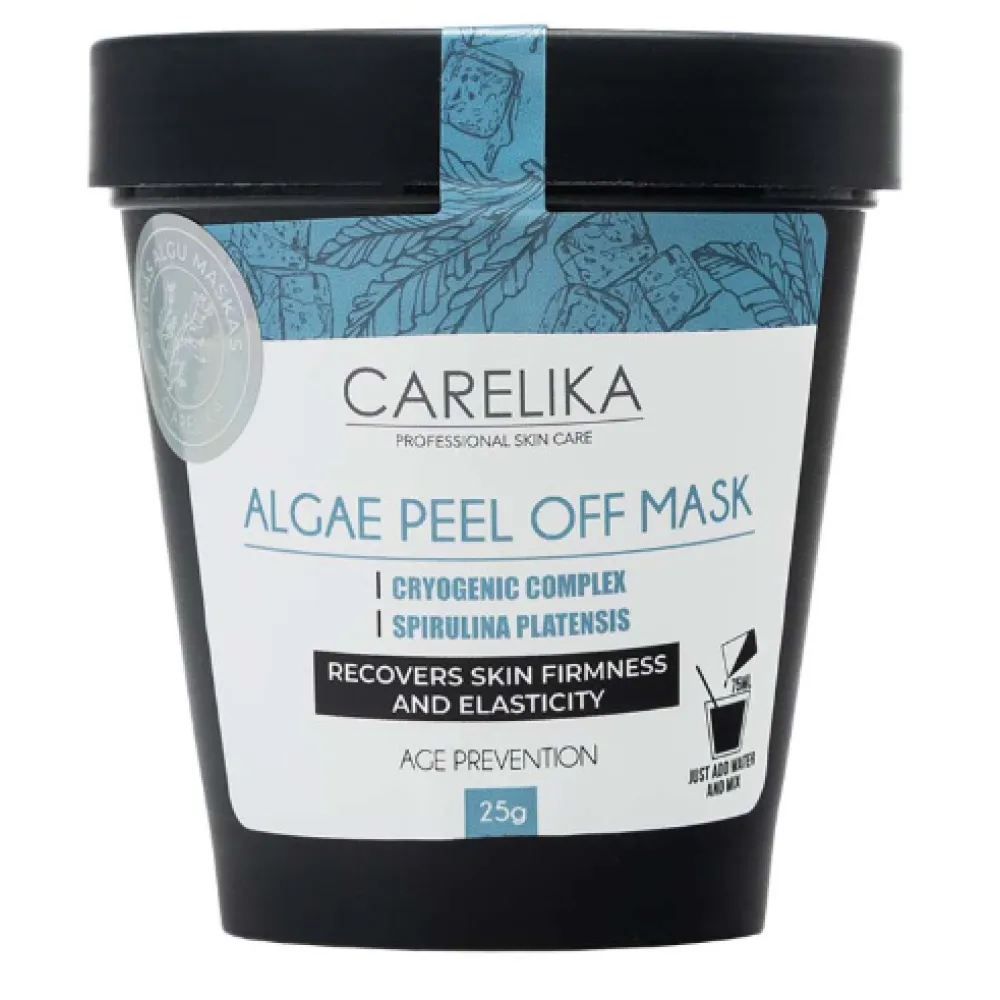 CARELIKA Algea Peel Off Mask Cryogenic Complex - Альгинатная маска с криогенным комплексом и спирулиной, 25gr.