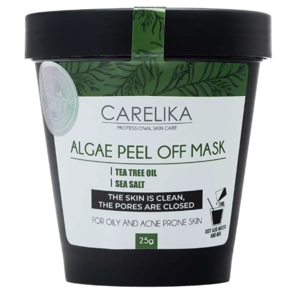 CARELIKA Algea Peel Off Mask Tea Tree Oil - Пластифицирующая маска с маслом чайного дерева, 25gr.