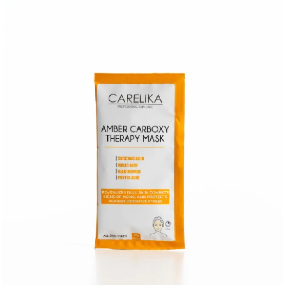 CARELIKA Amber Carboxy Therapy Mask - Омолаживающая маска для лица с эффектом карбокситерапии, 20gr.