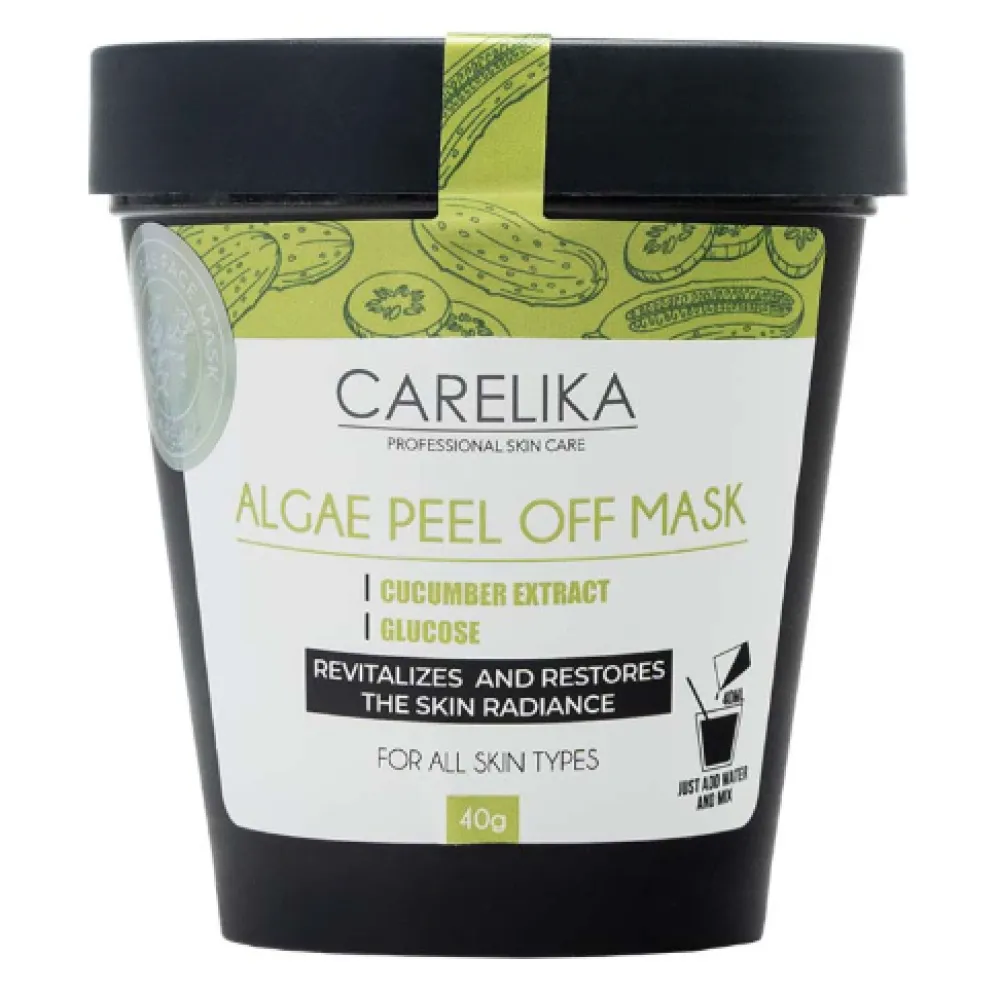CARELIKA Algea Peel Off Mask Cucumber Extract - Альгинатная маска из водорослей с огурцом и глюкозой, 40gr.