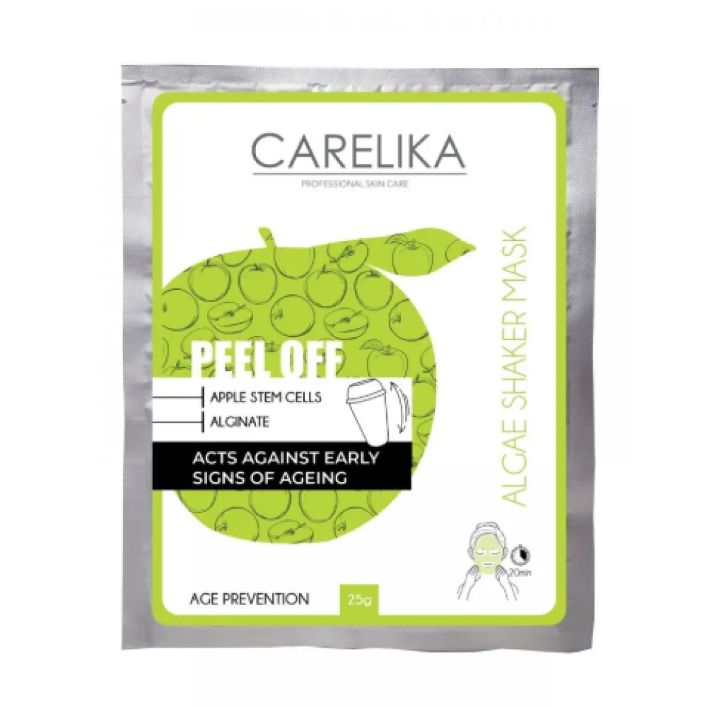 CARELIKA Shaker Peel Off Mask Apple Stem Cells - Альгинатная антивозрастная маска со стволовыми клетками яблока, 20gr.