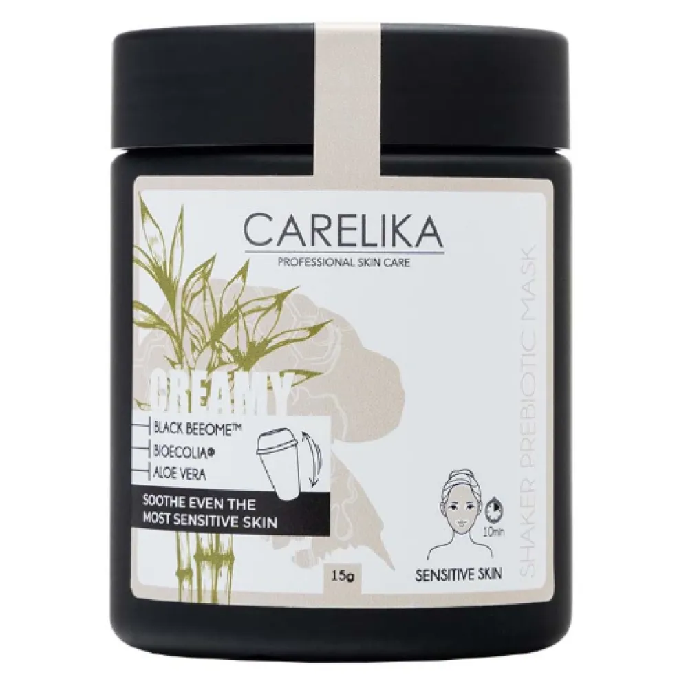 CARELIKA Shaker Prebiotic Creamy Mask Black Beeome - Успокаивающая крем-маска для чувствительной кожи, 15gr.