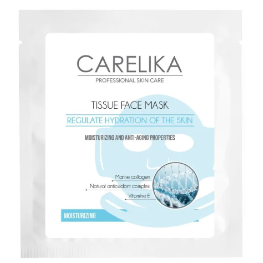 CARELIKA Tissue Face Mask - Тканевая маска для лица с морским коллагеном, 23ml
