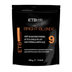 ETB Hair Professional Premium Bright Blonde Grey Bleaching Powder 9 Level - Премиум-пудра для осветления волос с холодным серо-голубым пигментом, 500gr.