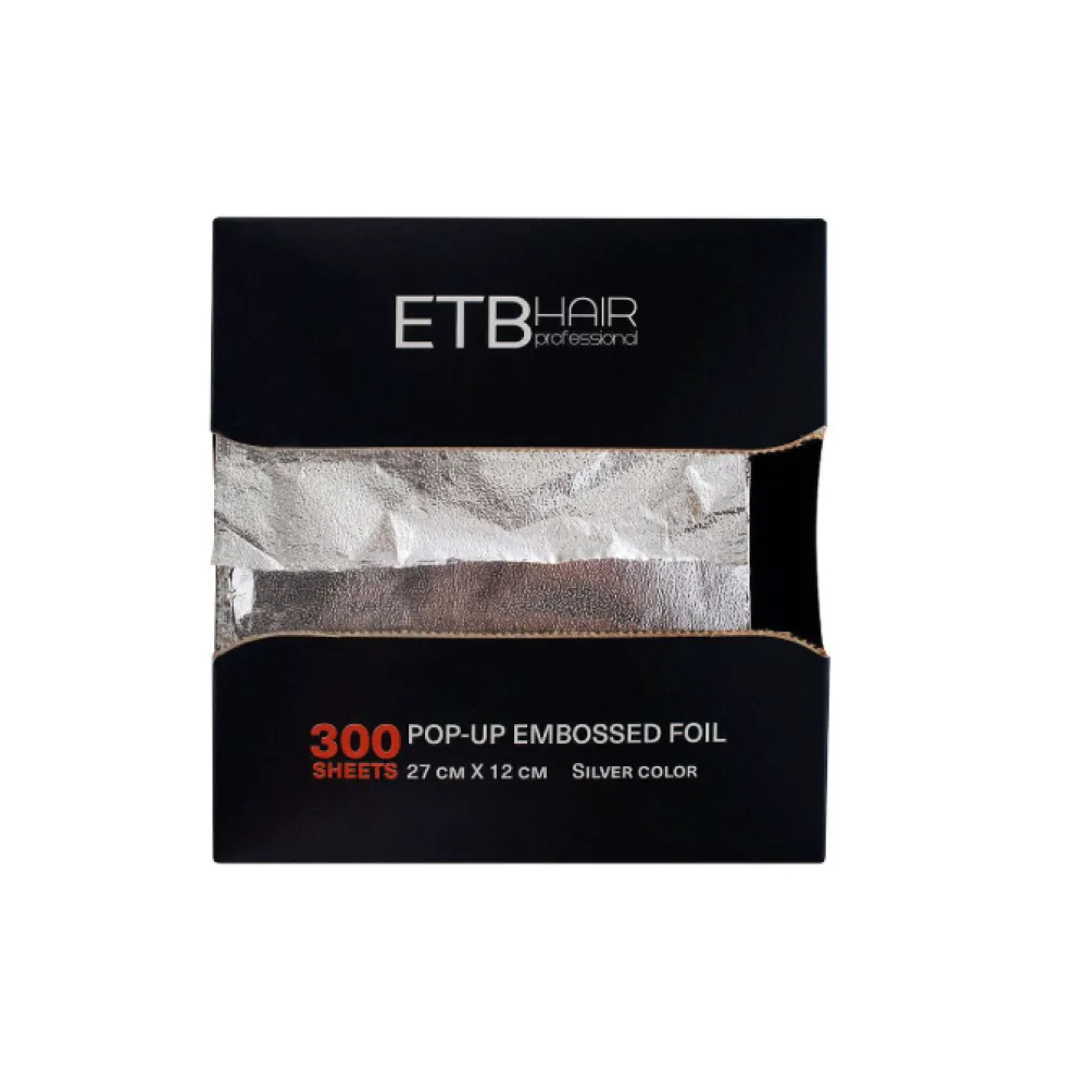 ETB Aluminium pop-up embossed Foil - Профессиональная одноразовая алюминиевая фольга, 300 листов
