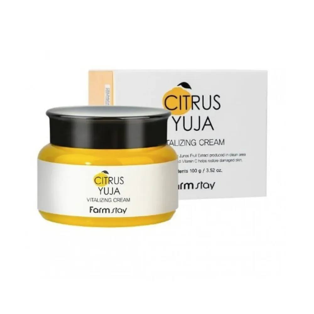 FarmStay Citrus Yuja Vitalizing Cream - Освежающий и восстанавливающий крем для лица, 100ml